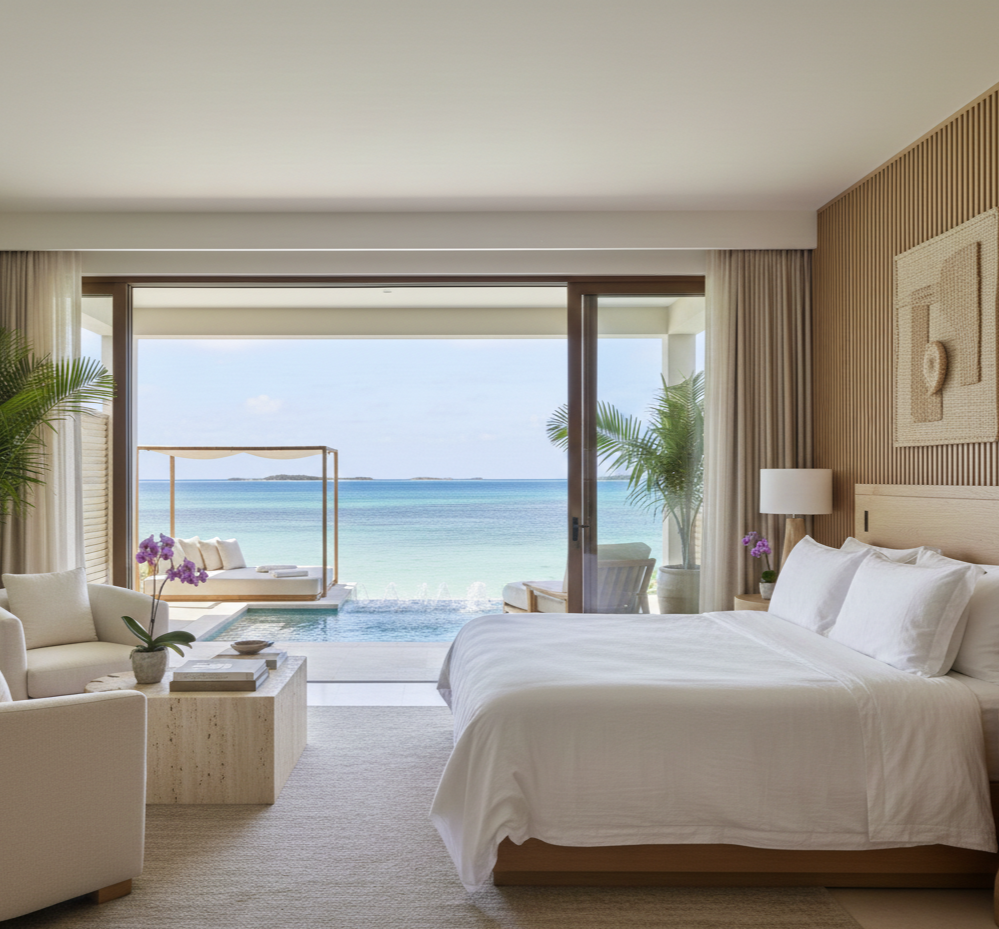 Luxury all-inclusive suite with private ocean view